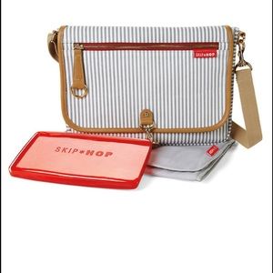 Skip hop French stripe cross body diaper hutch